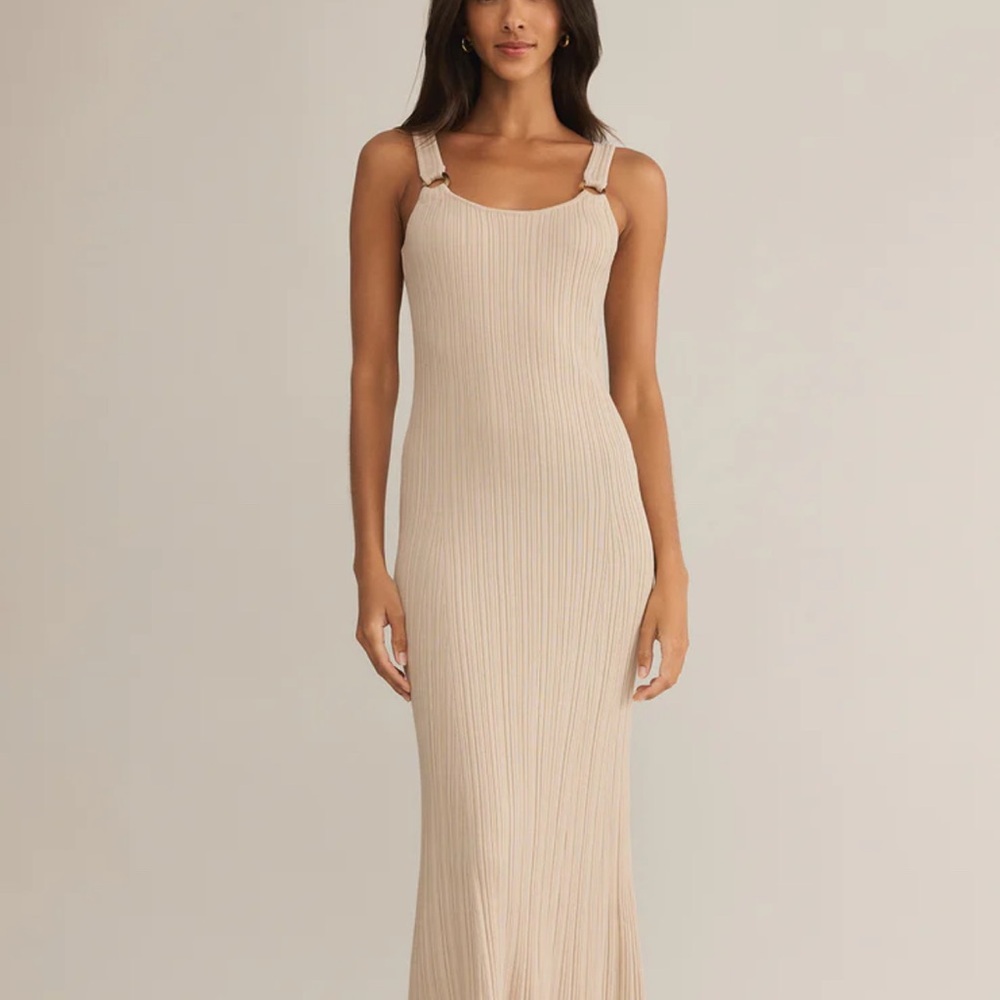 Z Supply Beige Ribbed Maxi Dress
